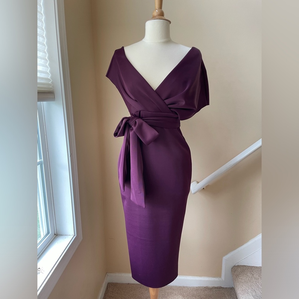 Plum Neoprene Formal Dress